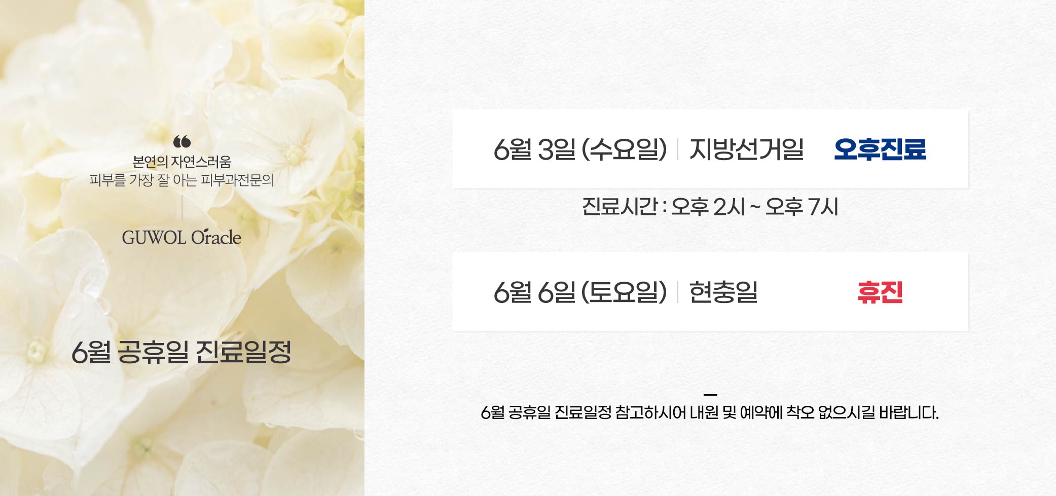 6월 공휴일 진료일정