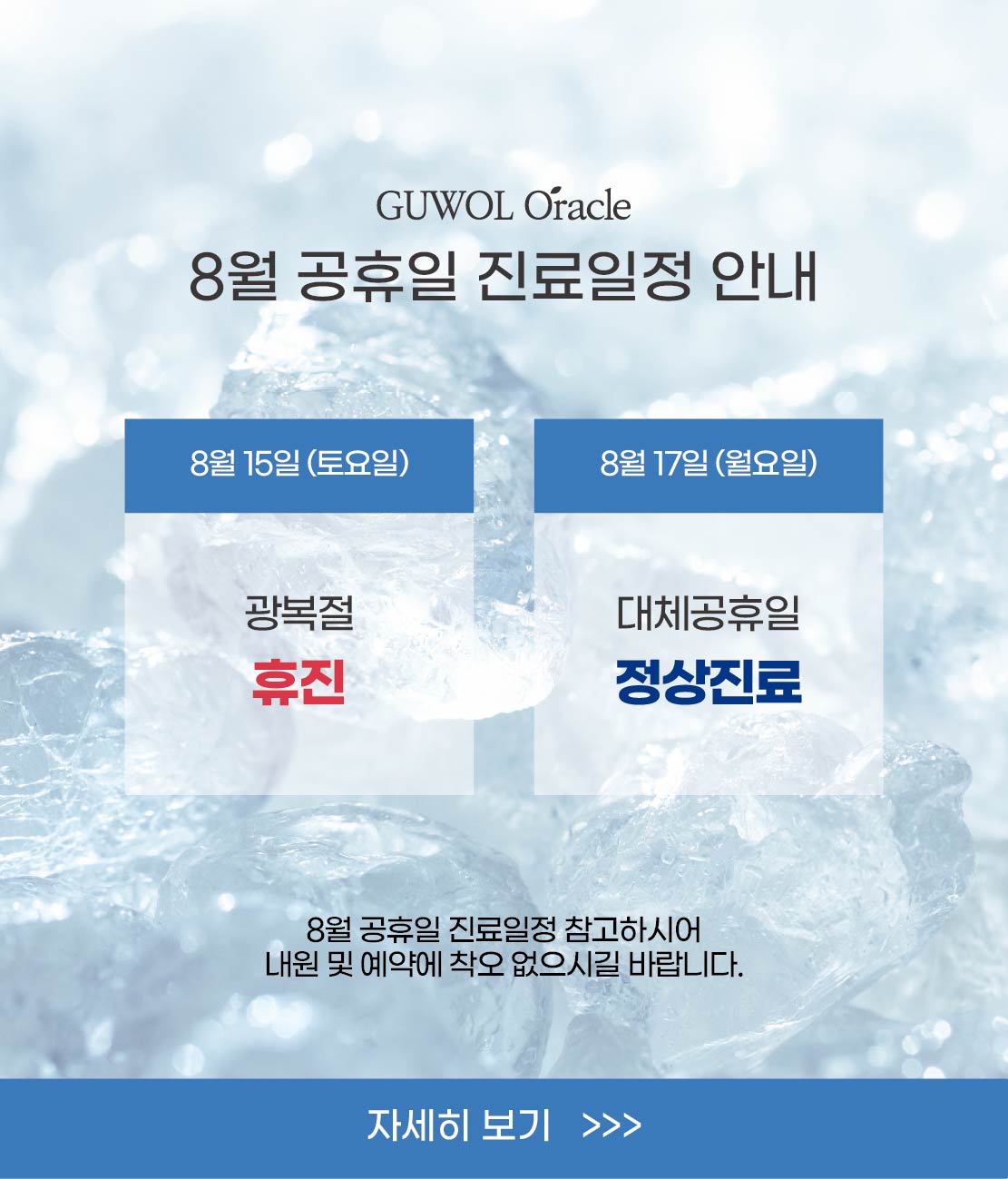 8월 공휴일 진료안내
